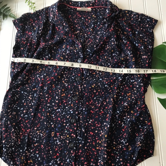 Anthropologie Maeve splatter top blue yellow red - Picture 3 of 10